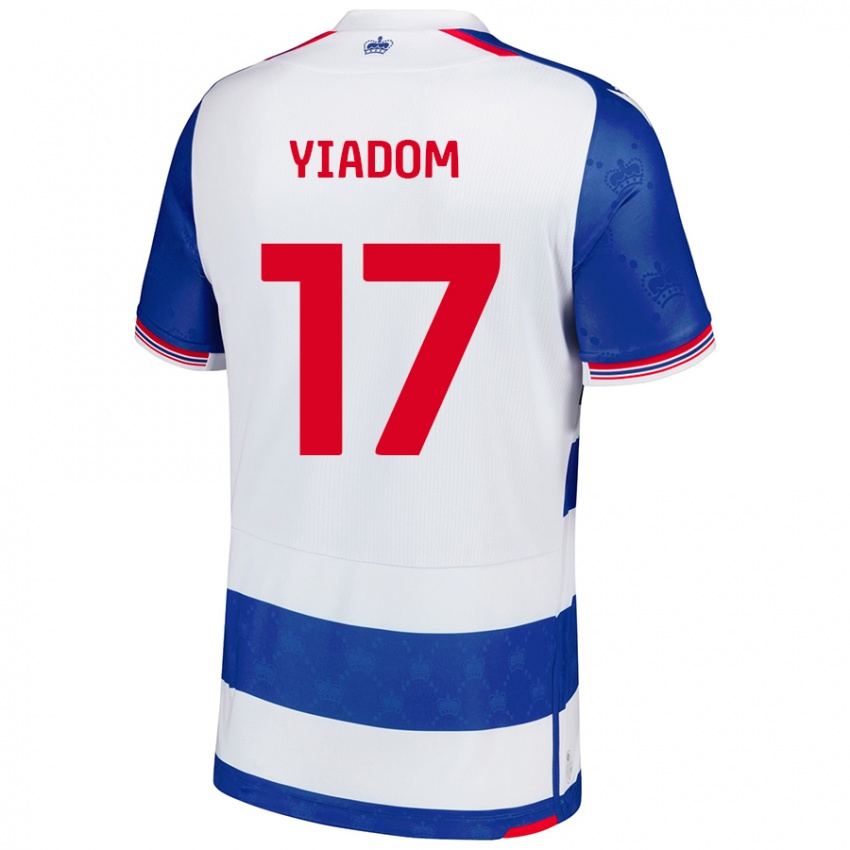 Niño Camiseta Andy Yiadom #17 Azul Blanco 1ª Equipación 2024/25 La Camisa Chile