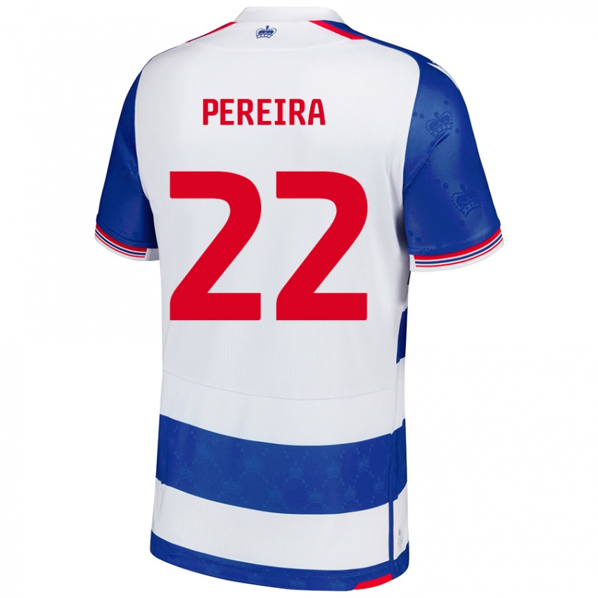 Niño Camiseta Joel Pereira #22 Azul Blanco 1ª Equipación 2024/25 La Camisa Chile