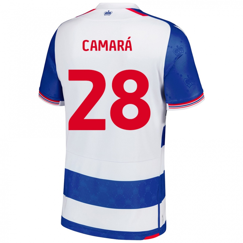 Niño Camiseta Mamadi Camará #28 Azul Blanco 1ª Equipación 2024/25 La Camisa Chile