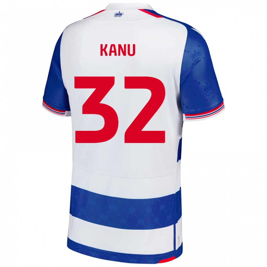 Niño Camiseta Abraham Kanu #32 Azul Blanco 1ª Equipación 2024/25 La Camisa Chile