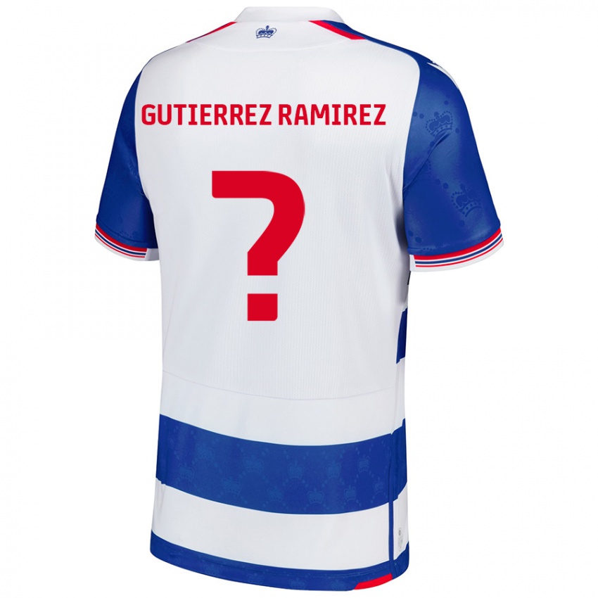 Niño Camiseta William Gutierrez Ramirez #0 Azul Blanco 1ª Equipación 2024/25 La Camisa Chile