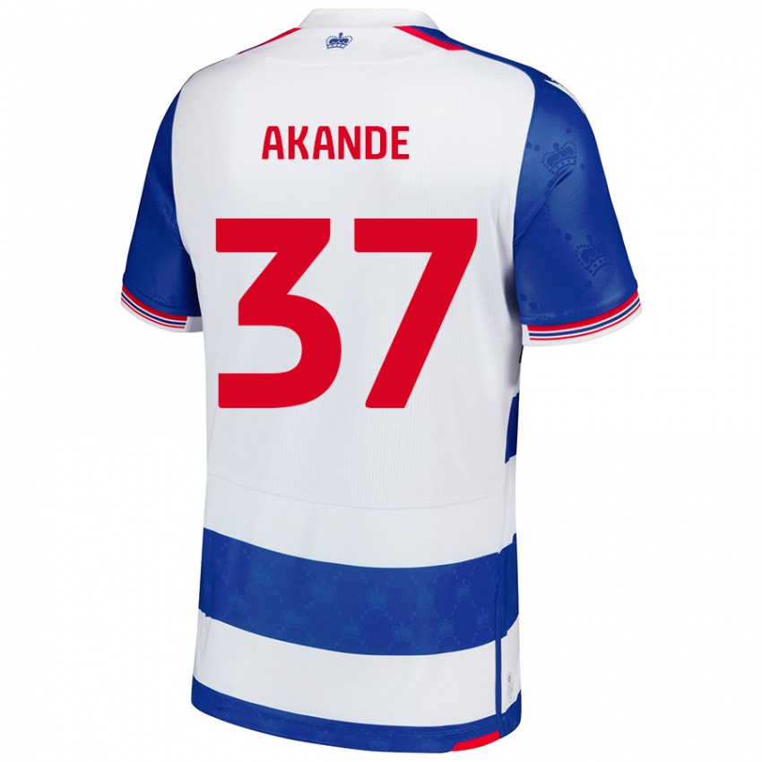 Niño Camiseta Adrian Akande #37 Azul Blanco 1ª Equipación 2024/25 La Camisa Chile