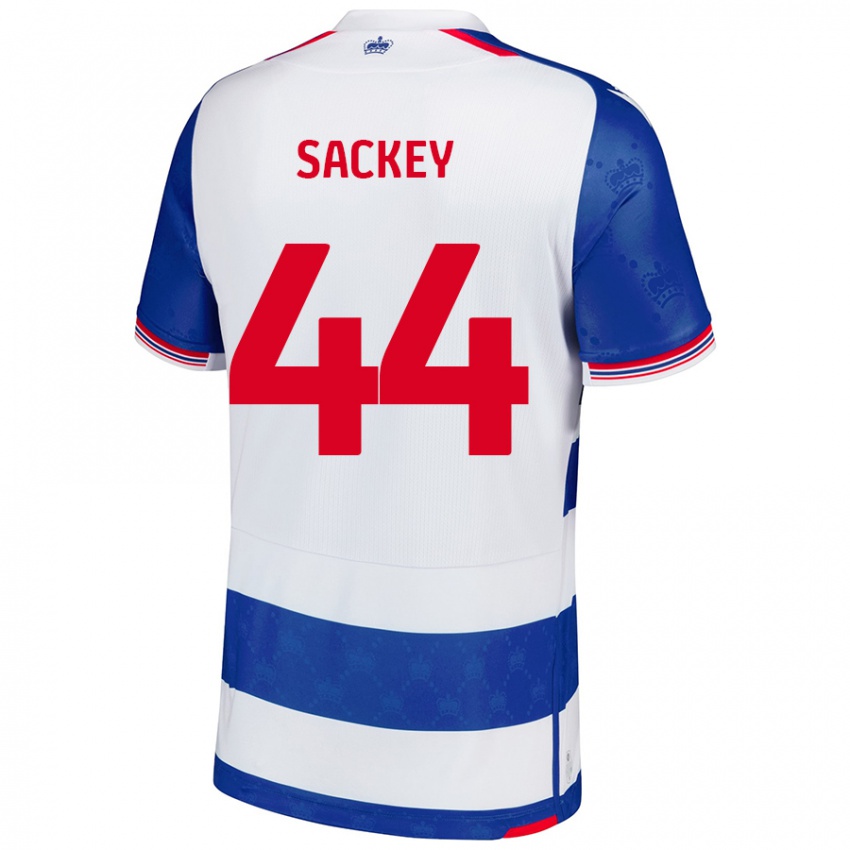 Niño Camiseta Tyler Sackey #44 Azul Blanco 1ª Equipación 2024/25 La Camisa Chile