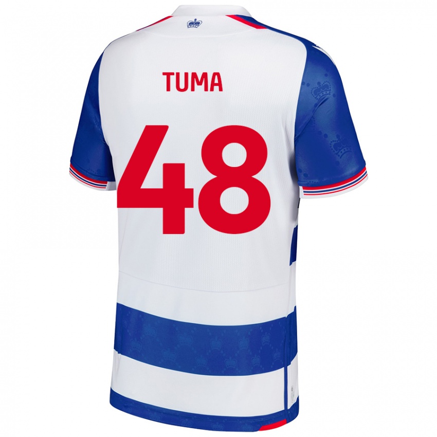 Niño Camiseta Basil Tuma #48 Azul Blanco 1ª Equipación 2024/25 La Camisa Chile