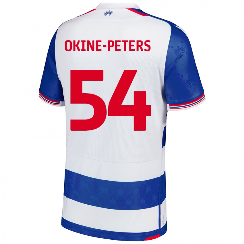 Niño Camiseta Jeremiah Okine-Peters #54 Azul Blanco 1ª Equipación 2024/25 La Camisa Chile