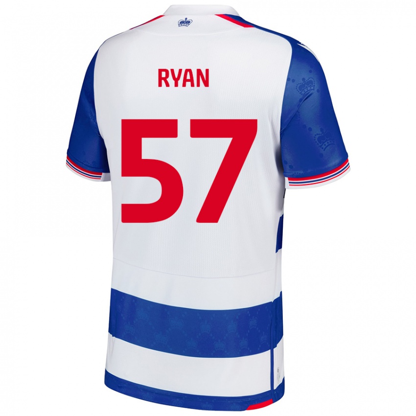 Niño Camiseta John Ryan #57 Azul Blanco 1ª Equipación 2024/25 La Camisa Chile