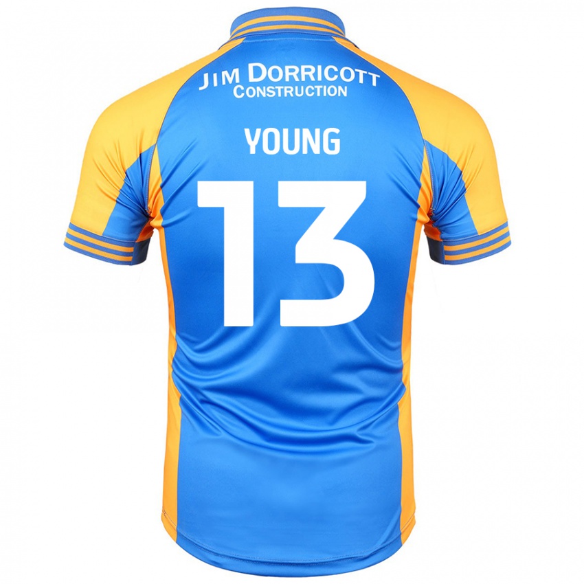 Niño Camiseta Joe Young #13 Azul Ámbar 1ª Equipación 2024/25 La Camisa Chile