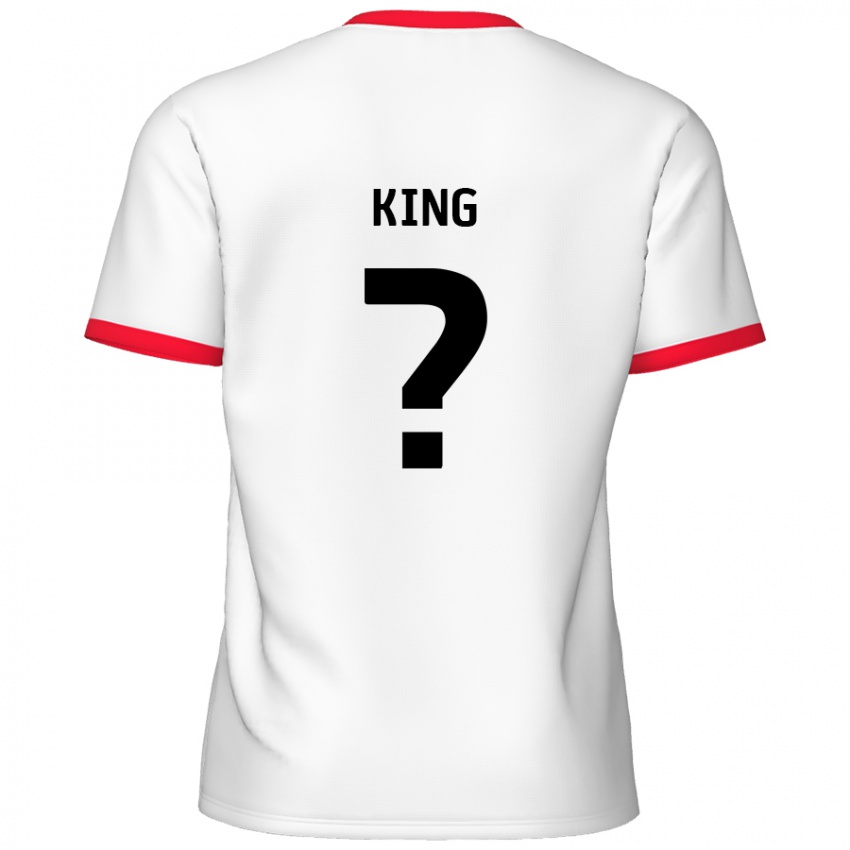 Niño Camiseta Eli King #0 Blanco Rojo 1ª Equipación 2024/25 La Camisa Chile