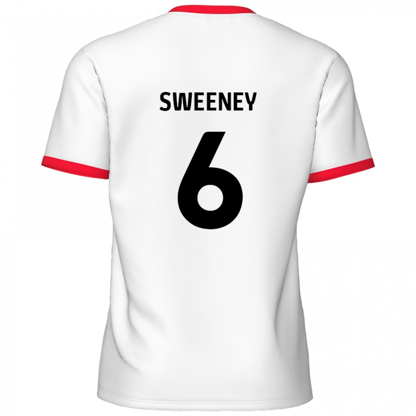 Niño Camiseta Dan Sweeney #6 Blanco Rojo 1ª Equipación 2024/25 La Camisa Chile