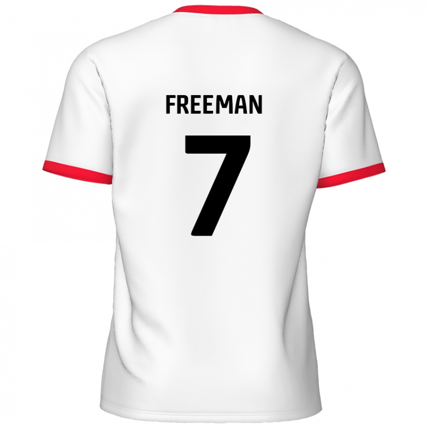 Niño Camiseta Nick Freeman #7 Blanco Rojo 1ª Equipación 2024/25 La Camisa Chile