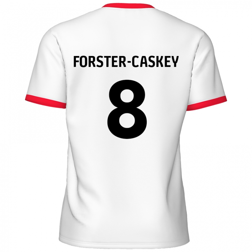 Niño Camiseta Jake Forster-Caskey #8 Blanco Rojo 1ª Equipación 2024/25 La Camisa Chile