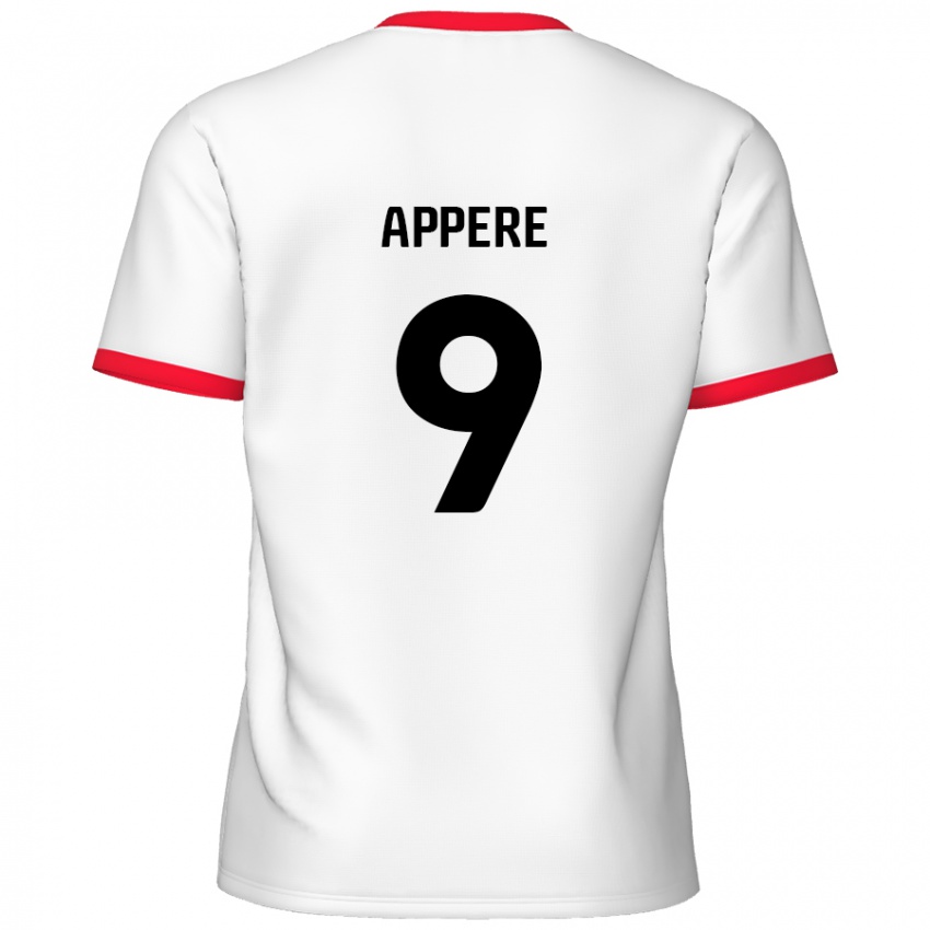 Niño Camiseta Louis Appéré #9 Blanco Rojo 1ª Equipación 2024/25 La Camisa Chile