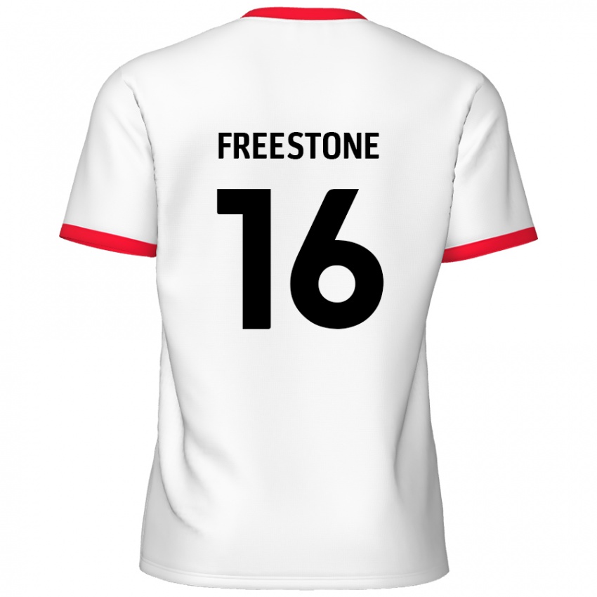 Niño Camiseta Lewis Freestone #16 Blanco Rojo 1ª Equipación 2024/25 La Camisa Chile