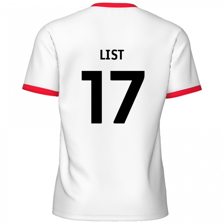 Niño Camiseta Elliott List #17 Blanco Rojo 1ª Equipación 2024/25 La Camisa Chile