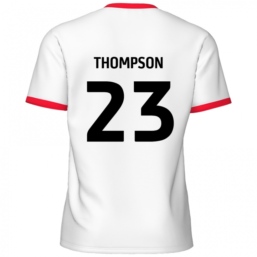 Niño Camiseta Louis Thompson #23 Blanco Rojo 1ª Equipación 2024/25 La Camisa Chile