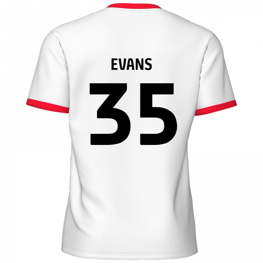 Niño Camiseta Makise Evans #35 Blanco Rojo 1ª Equipación 2024/25 La Camisa Chile