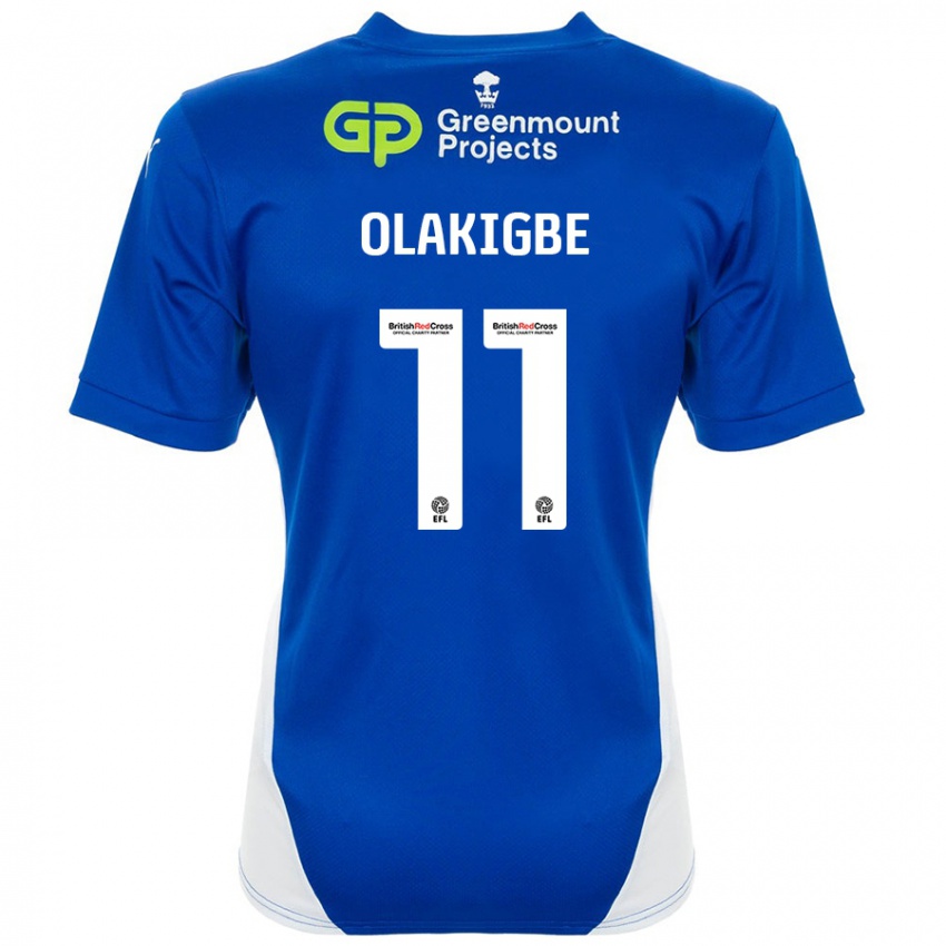 Niño Camiseta Michael Olakigbe #11 Azul Blanco 1ª Equipación 2024/25 La Camisa Chile