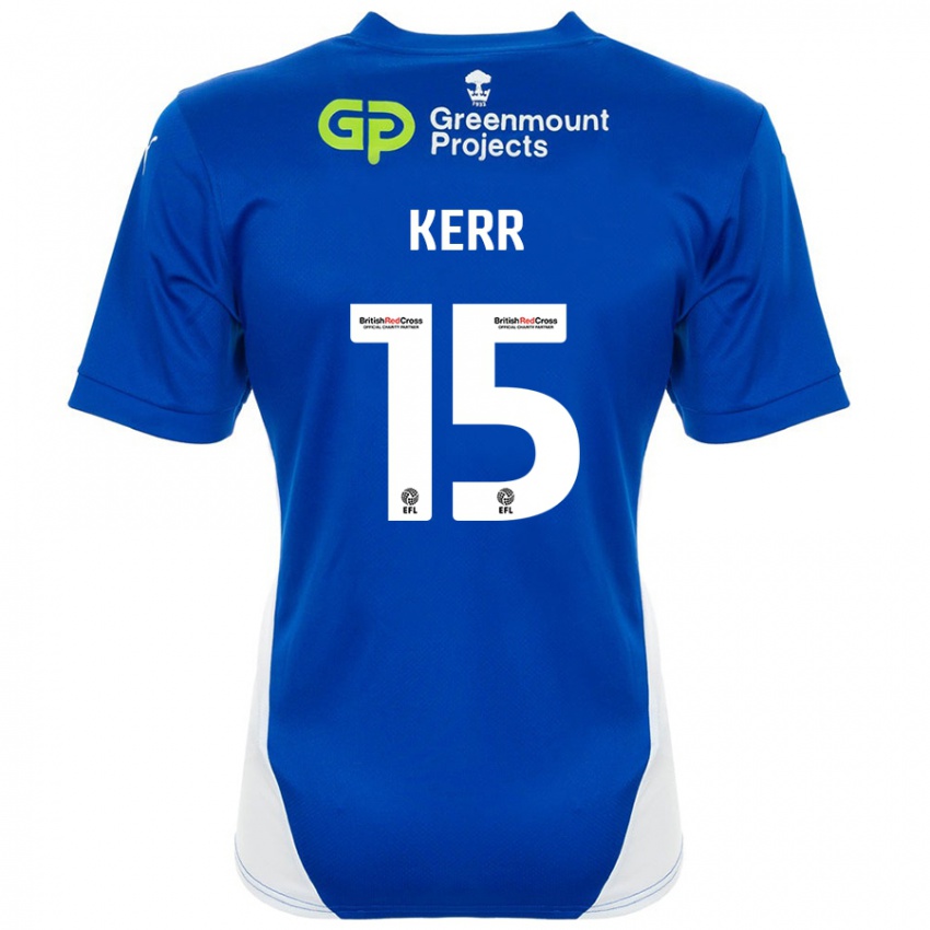 Niño Camiseta Jason Kerr #15 Azul Blanco 1ª Equipación 2024/25 La Camisa Chile