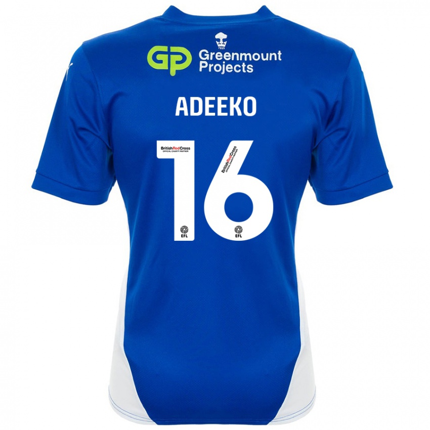 Niño Camiseta Baba Adeeko #16 Azul Blanco 1ª Equipación 2024/25 La Camisa Chile