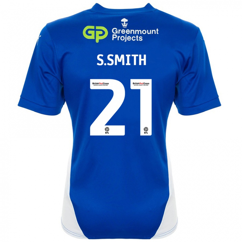 Niño Camiseta Scott Smith #21 Azul Blanco 1ª Equipación 2024/25 La Camisa Chile