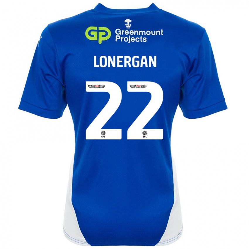 Niño Camiseta Andy Lonergan #22 Azul Blanco 1ª Equipación 2024/25 La Camisa Chile