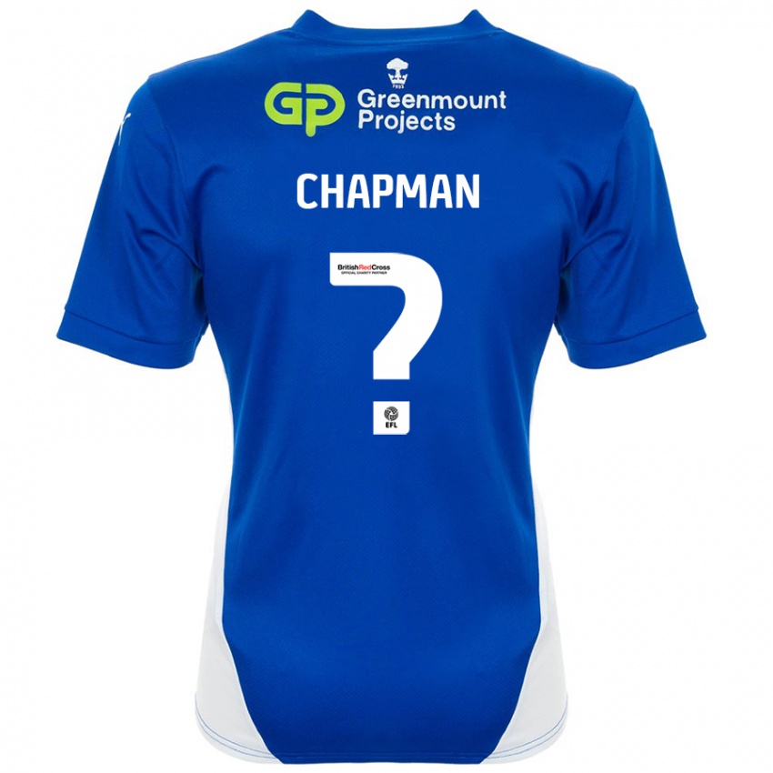 Niño Camiseta Llyton Chapman #0 Azul Blanco 1ª Equipación 2024/25 La Camisa Chile