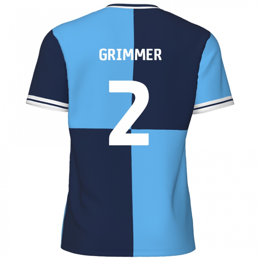 Niño Camiseta Jack Grimmer #2 Azul Cielo Azul Oscuro 1ª Equipación 2024/25 La Camisa Chile