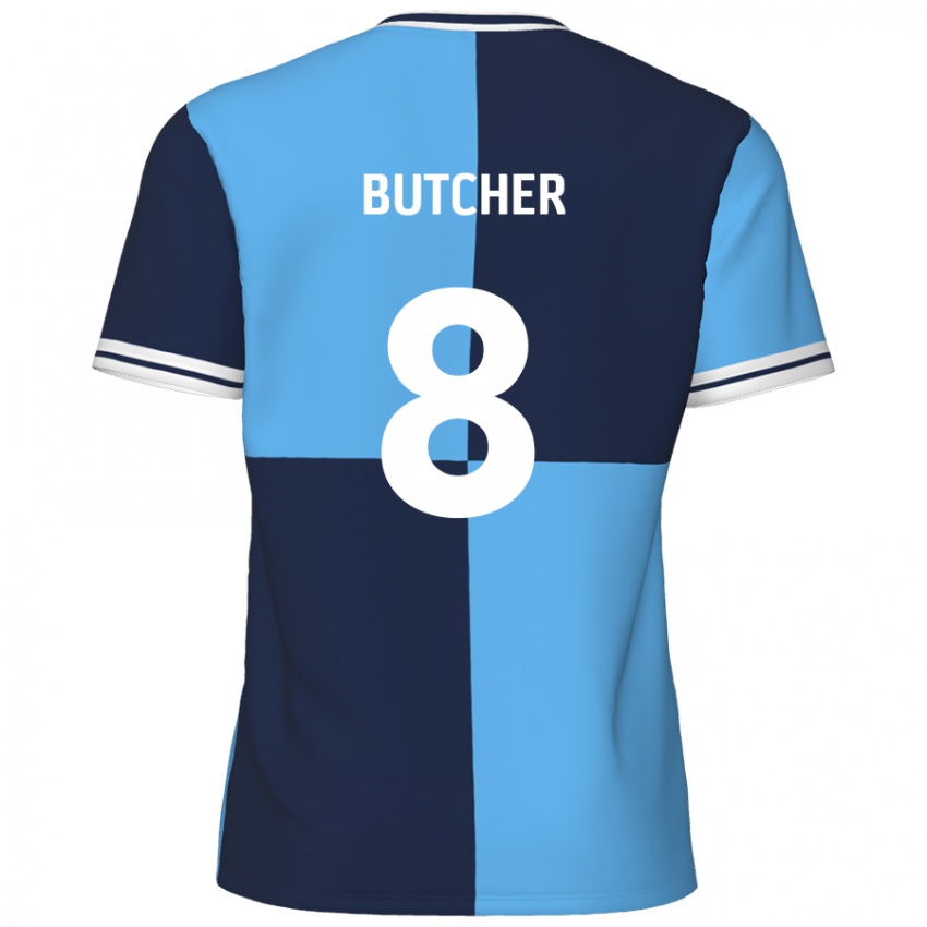 Niño Camiseta Matt Butcher #8 Azul Cielo Azul Oscuro 1ª Equipación 2024/25 La Camisa Chile