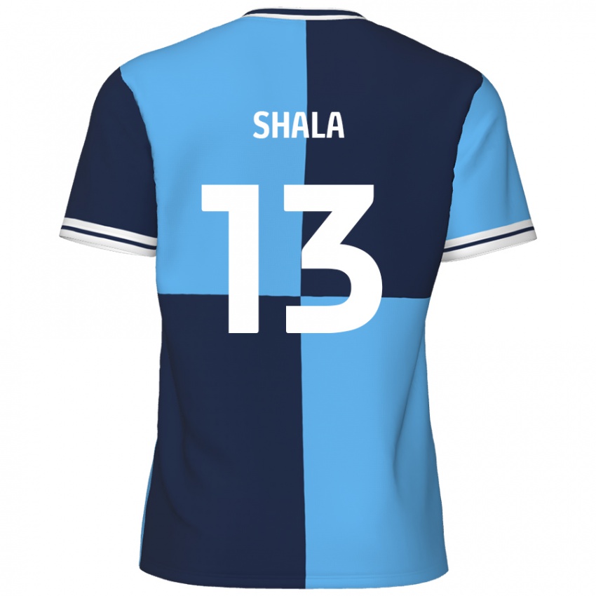 Niño Camiseta Laurence Shala #13 Azul Cielo Azul Oscuro 1ª Equipación 2024/25 La Camisa Chile