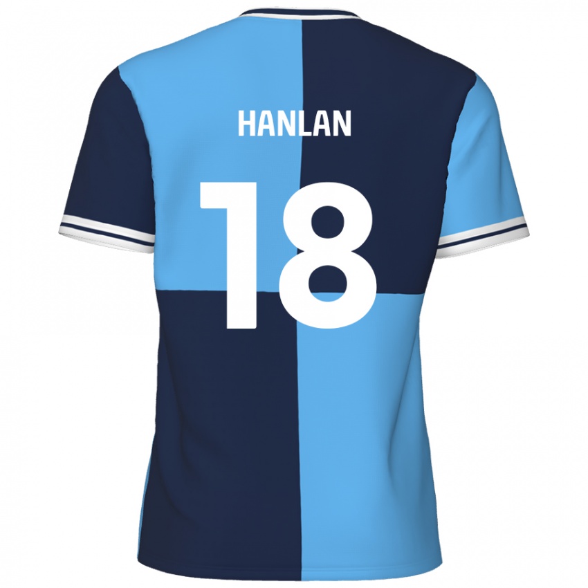 Niño Camiseta Brandon Hanlan #18 Azul Cielo Azul Oscuro 1ª Equipación 2024/25 La Camisa Chile