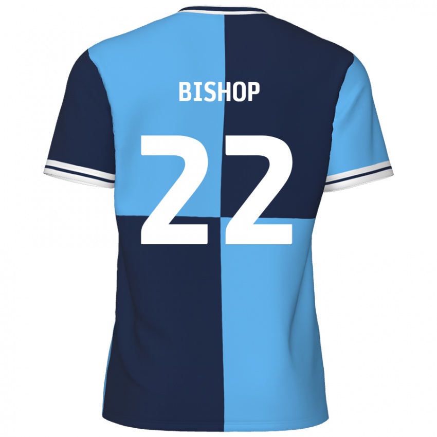 Niño Camiseta Nathan Bishop #22 Azul Cielo Azul Oscuro 1ª Equipación 2024/25 La Camisa Chile