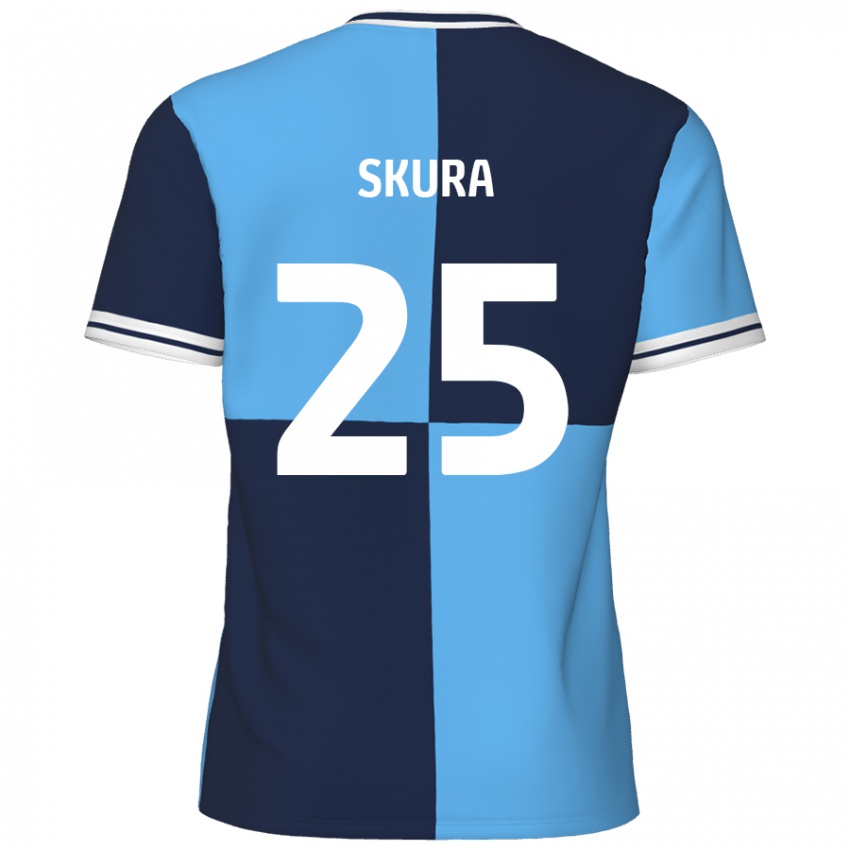 Niño Camiseta Declan Skura #25 Azul Cielo Azul Oscuro 1ª Equipación 2024/25 La Camisa Chile