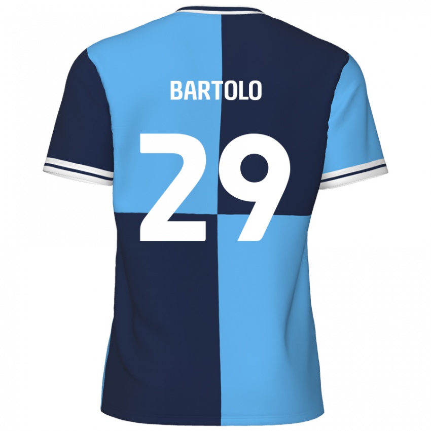 Niño Camiseta Jaiden Bartolo #29 Azul Cielo Azul Oscuro 1ª Equipación 2024/25 La Camisa Chile