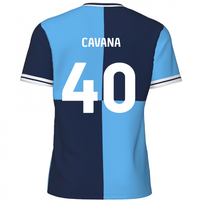 Niño Camiseta Max Cavana #40 Azul Cielo Azul Oscuro 1ª Equipación 2024/25 La Camisa Chile