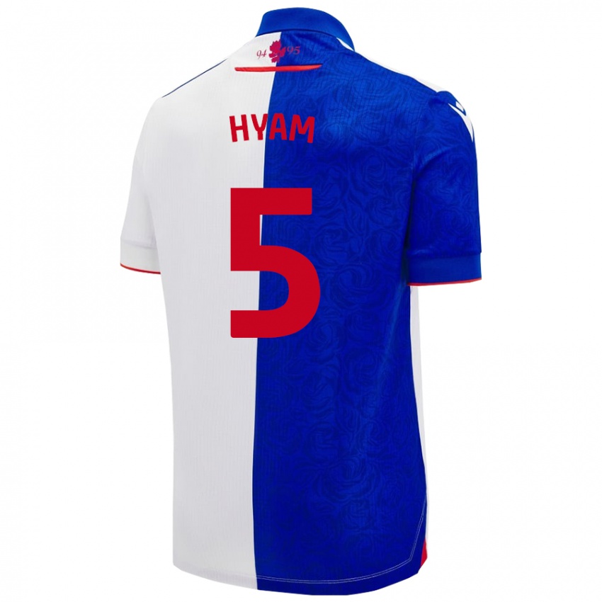 Niño Camiseta Dominic Hyam #5 Azul Cielo Blanco 1ª Equipación 2024/25 La Camisa Chile