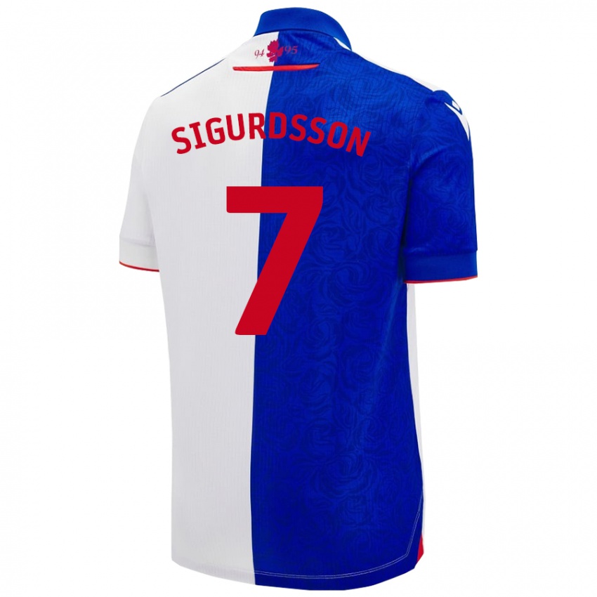 Niño Camiseta Arnór Sigurdsson #7 Azul Cielo Blanco 1ª Equipación 2024/25 La Camisa Chile