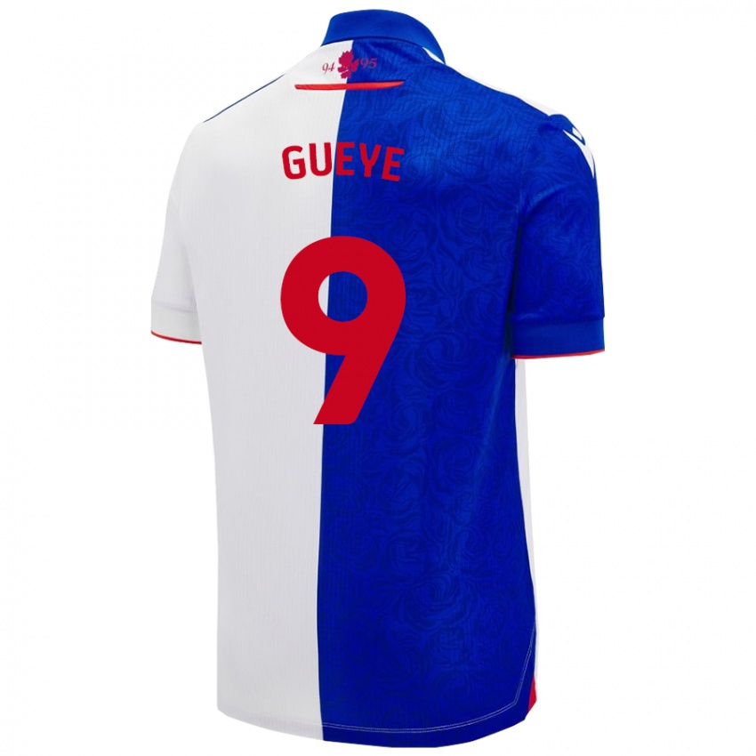 Niño Camiseta Makhtar Gueye #9 Azul Cielo Blanco 1ª Equipación 2024/25 La Camisa Chile