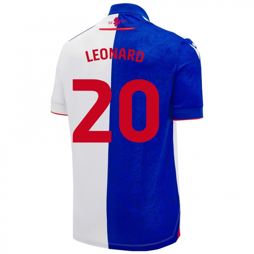 Niño Camiseta Harry Leonard #20 Azul Cielo Blanco 1ª Equipación 2024/25 La Camisa Chile