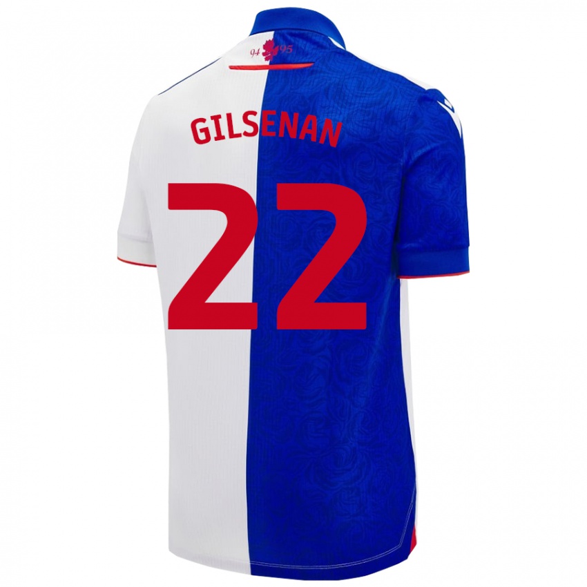 Niño Camiseta Zak Gilsenan #22 Azul Cielo Blanco 1ª Equipación 2024/25 La Camisa Chile