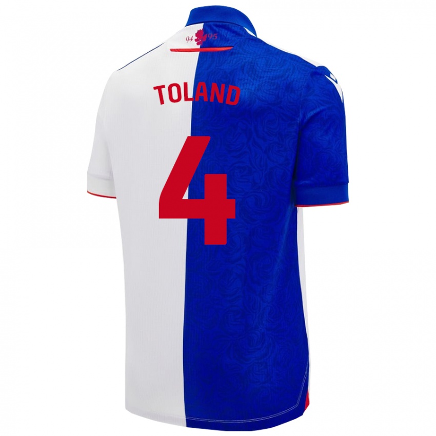 Niño Camiseta Tyler Toland #4 Azul Cielo Blanco 1ª Equipación 2024/25 La Camisa Chile