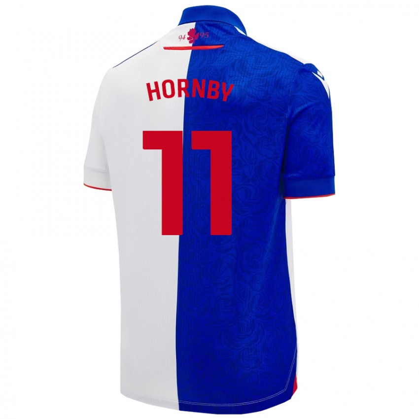 Niño Camiseta Megan Hornby #11 Azul Cielo Blanco 1ª Equipación 2024/25 La Camisa Chile