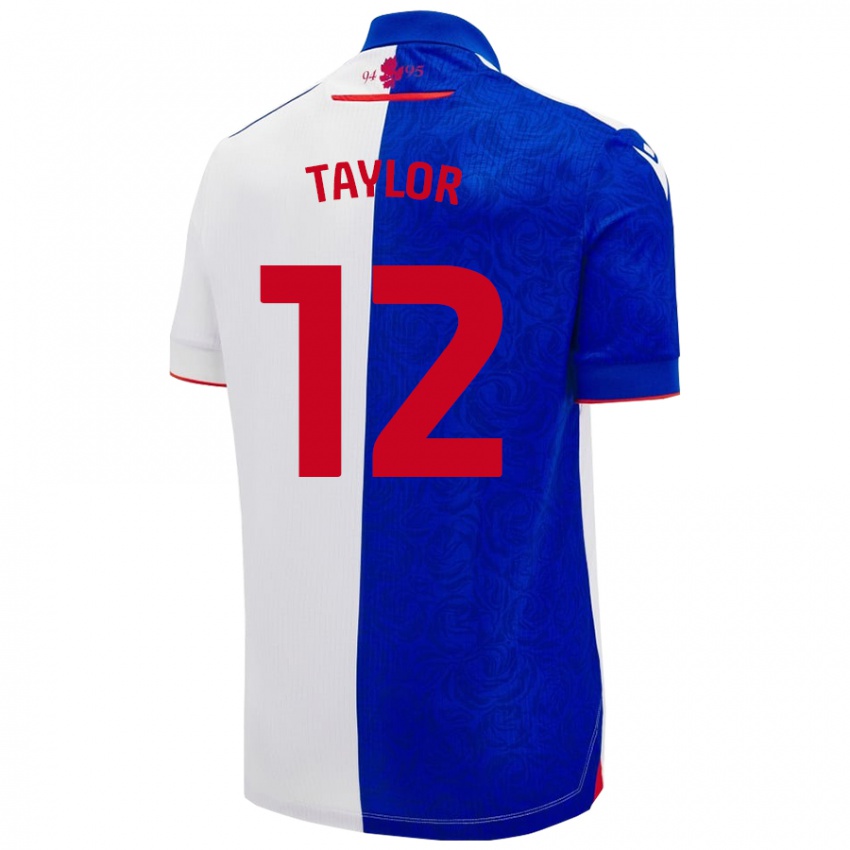 Niño Camiseta Emma Taylor #12 Azul Cielo Blanco 1ª Equipación 2024/25 La Camisa Chile