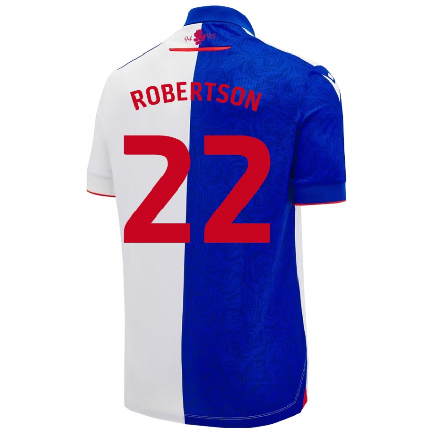 Niño Camiseta Millie Robertson #22 Azul Cielo Blanco 1ª Equipación 2024/25 La Camisa Chile