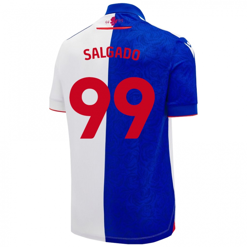 Niño Camiseta Shanell Salgado #99 Azul Cielo Blanco 1ª Equipación 2024/25 La Camisa Chile