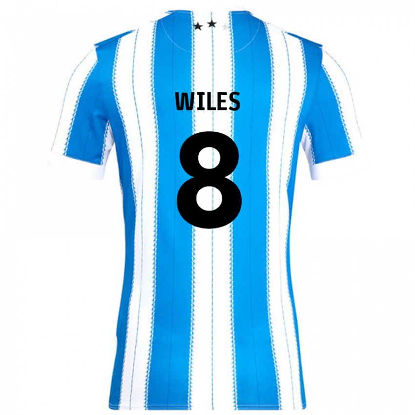 Niño Camiseta Ben Wiles #8 Azul Blanco 1ª Equipación 2024/25 La Camisa Chile