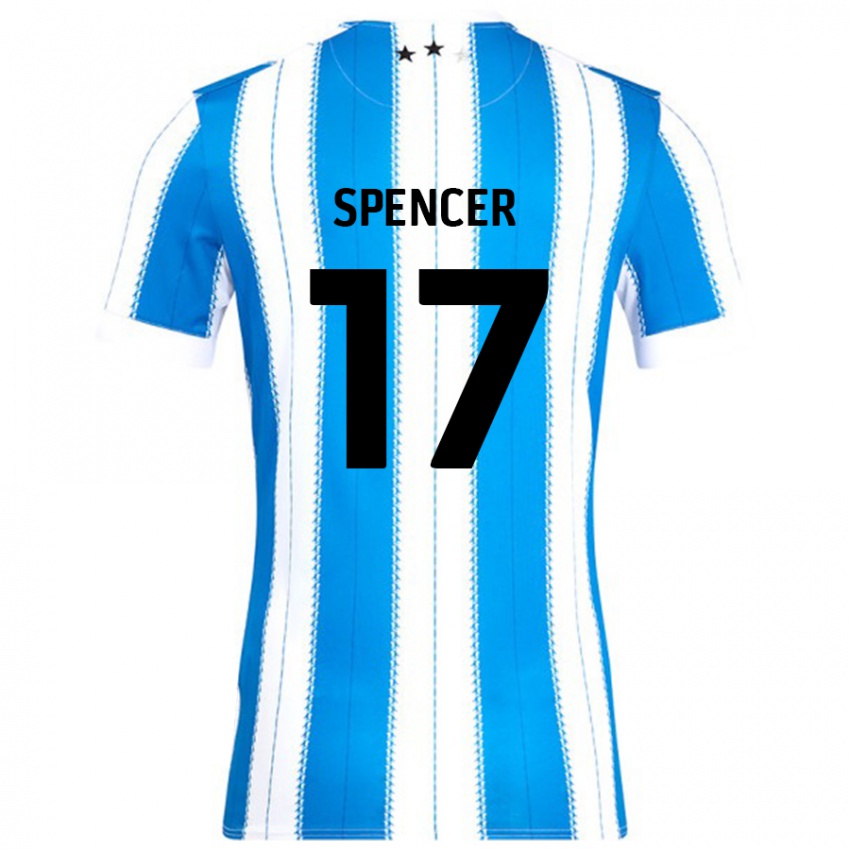 Niño Camiseta Brodie Spencer #17 Azul Blanco 1ª Equipación 2024/25 La Camisa Chile