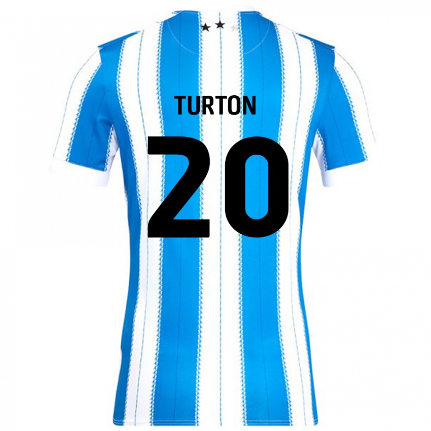 Niño Camiseta Ollie Turton #20 Azul Blanco 1ª Equipación 2024/25 La Camisa Chile