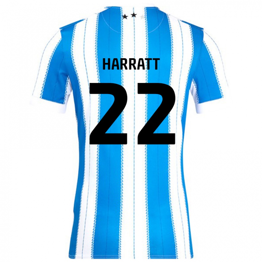 Niño Camiseta Kian Harratt #22 Azul Blanco 1ª Equipación 2024/25 La Camisa Chile