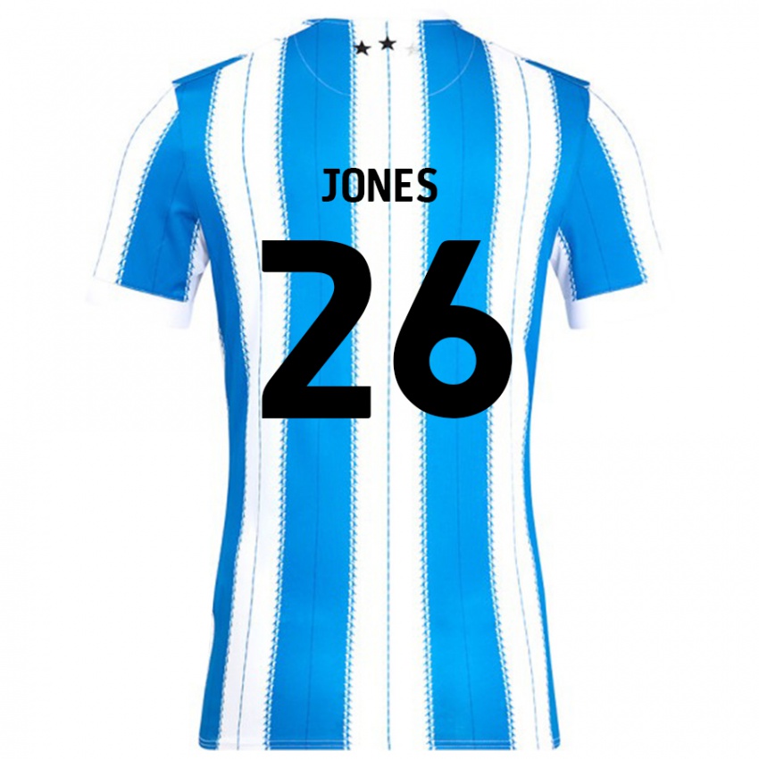 Niño Camiseta Patrick Jones #26 Azul Blanco 1ª Equipación 2024/25 La Camisa Chile