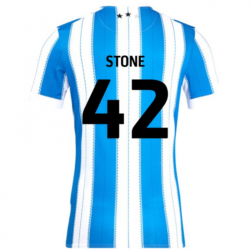 Niño Camiseta Michael Stone #42 Azul Blanco 1ª Equipación 2024/25 La Camisa Chile